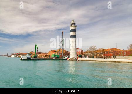 Phare sur l'île de Murano près de Venise, Italie, Europe. Banque D'Images