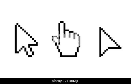 ensemble de curseur de flèche et curseur de main sur le fond blanc Illustration de Vecteur
