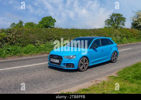 2019 Bleu Audi RS 3 Quattro Sport ED TFSI Banque D'Images