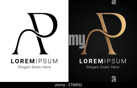 Logo de lettre de texte monogramme AP ou PA initial de luxe Illustration de Vecteur