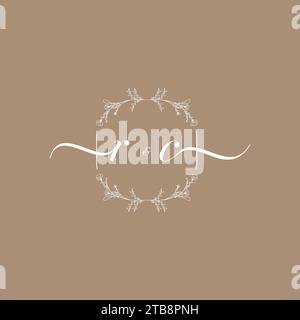 Logo d'écriture RC de signature initiale, mariage et conception de concept de mode Illustration de Vecteur