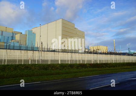 La Hague (Normandie, nord-ouest de la France) : usine de retraitement de combustible nucléaire exploitée par Orano cycle, dans la péninsule du Cotentin Banque D'Images