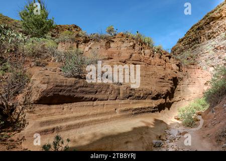 Incroyable canyon orange ou george, Barranco de las Vacas, Gran Canaria, îles Canaries, Espagne Banque D'Images