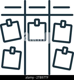 Icône de contour Kanban. Panneau simple monochrome de la collection productivité. Icône Kanban pour logo, modèles, conception web et infographie. Illustration de Vecteur