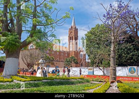 Église catholique Saint Joseph dans la ville Ambalavao, haute Matsiatra, Hautes terres centrales, Madagascar, Afrique Banque D'Images