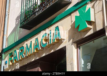 Salamanque, Espagne, Farmacia, pharmacie, Chimistes, pharmacie Banque D'Images