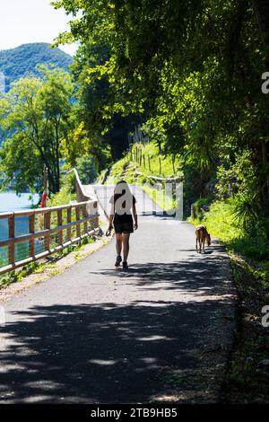 Italie Vénétie Vallée de Brenta - localité Campolongo sul Brenta - piste cyclable Valsugana Banque D'Images