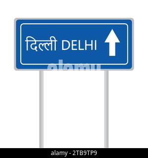 Illustration vectorielle de panneau de signalisation routière flèche droite Delhi Illustration de Vecteur