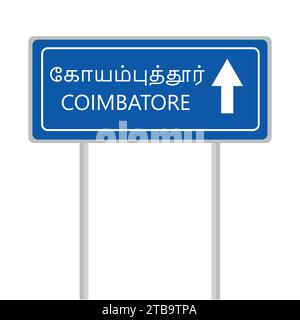 Illustration vectorielle de panneau de signalisation routière flèche droite de Coimbatore Illustration de Vecteur