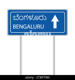 Illustration vectorielle de panneau de signalisation routière flèche droite Bengaluru Illustration de Vecteur