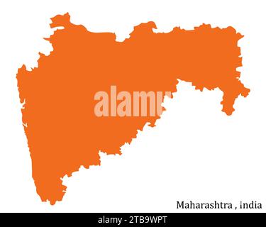 Carte de l'état du Maharashtra isolé sur le blanc Illustration de Vecteur