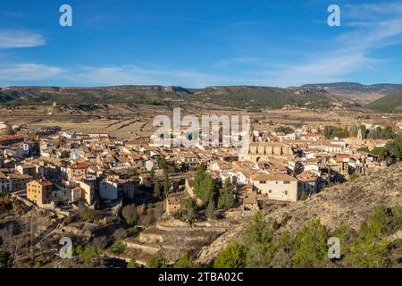 Rubielos de Mora est une petite ville emblématique de la province de Teruel, en Espagne. Banque D'Images