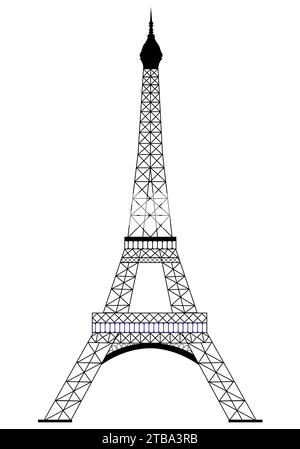 tour eiffel isolée sur blanc Illustration de Vecteur