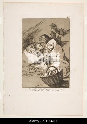 Planche 45 de 'Los Caprichos' : There is about to sucer (mucho Hay que chupar) 1918 de Goya (Francisco de Goya y Lucientes) Banque D'Images