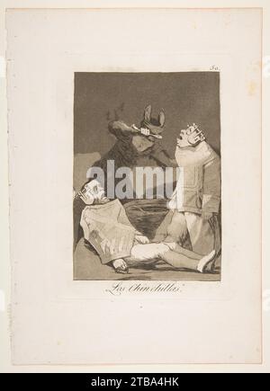 Planche 50 de 'Los Caprichos' : The Chinchillas (Los Chinchillas) 1918 de Goya (Francisco de Goya y Lucientes) Banque D'Images