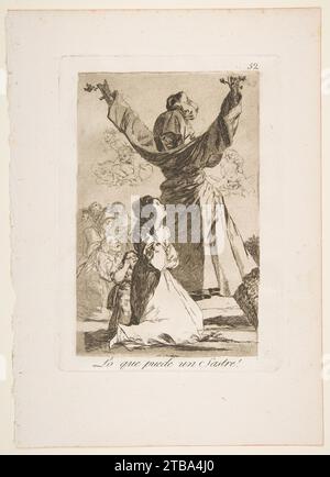 Assiette 52 de 'Los Caprichos' : que peut faire un tailleur! (Lo que puede un Sastre !) 1918 par Goya (Francisco de Goya y Lucientes) Banque D'Images