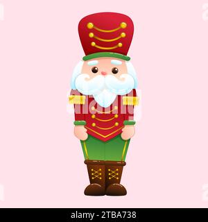 Illustration vectorielle d'un mignon pincement-hitter de Noël. Un homme en pain d'épice sous la forme d'un casse-noisette de Noël Illustration de Vecteur