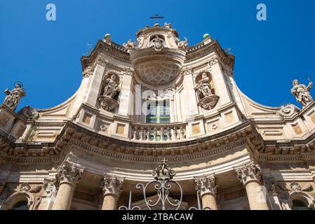 Basilique de la Collegiataat Catania, Sicile, Italie Banque D'Images