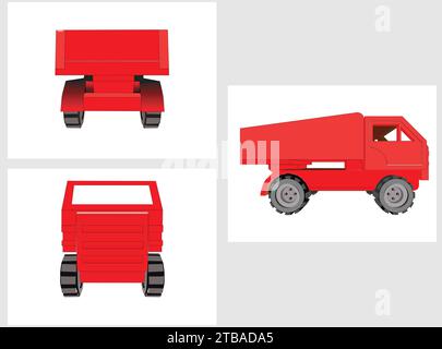 image vectorielle d'un logo de camion miniature adapté pour les vêtements et le plastique Banque D'Images