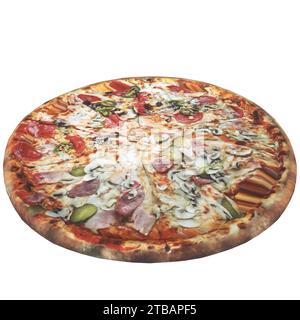 Pizza isolé sur fond blanc Banque D'Images
