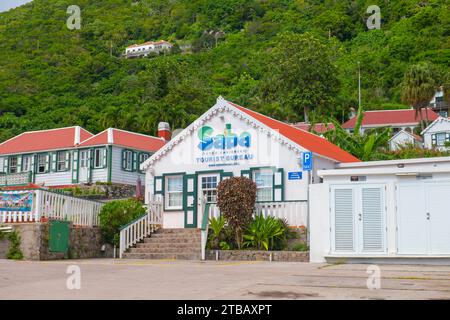 Saba Dutch Caribbean Tourist Office à Windwardside centre historique de Saba, Caraïbes pays-Bas. Banque D'Images
