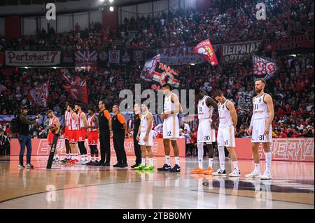Pirée, Lombardie, Grèce. 5 décembre 2023. Joueurs du Real Madrid lors de l'Euroleague, ronde 12, match entre l'Olympiacos Pirée et le Real Madrid au stade de la paix et de l'amitié le 5 décembre 2023, au Pirée, Grèce. (Image de crédit : © Stefanos Kyriazis/ZUMA Press Wire) USAGE ÉDITORIAL SEULEMENT! Non destiné à UN USAGE commercial ! Banque D'Images
