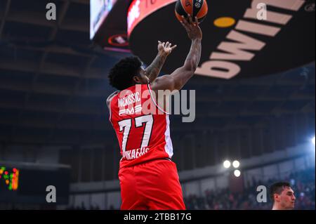 Pirée, Lombardie, Grèce. 5 décembre 2023. 77 SHAQUIELLE MCKISSIC de l'Olympiacos Piraeus lors de l'Euroleague, Round 12, match entre l'Olympiacos Piraeus et le Real Madrid au Stade de la paix et de l'amitié le 5 décembre 2023, au Piraeus, Grèce. (Image de crédit : © Stefanos Kyriazis/ZUMA Press Wire) USAGE ÉDITORIAL SEULEMENT! Non destiné à UN USAGE commercial ! Banque D'Images