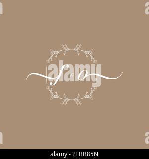 FO logo d'écriture manuscrite de signature initiale, mariage et conception de concept de mode Illustration de Vecteur