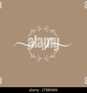 Logo d'écriture JF de signature initiale, mariage et conception de concept de mode Illustration de Vecteur