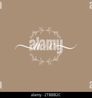 Logo d'écriture NC de signature initiale, mariage et conception de concept de mode Illustration de Vecteur