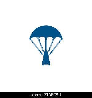 logo parachute rocket. Conception d'icône de parachute Illustration de Vecteur