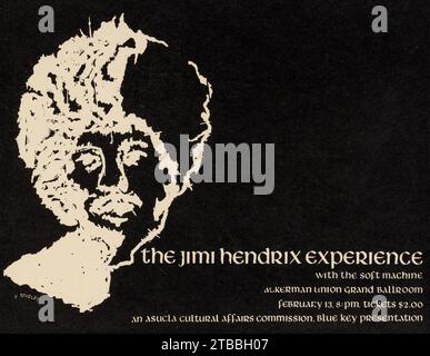 Jimi Hendrix Experience 1968 UCLA Los Angeles concert Handbill Banque D'Images