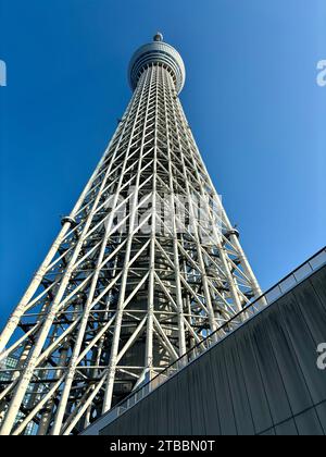 Achevé en 2012, le Tokyo Skytree est situé dans le quartier Sumida de Tokyo, au Japon et est l'une des plus hautes structures du monde. Banque D'Images