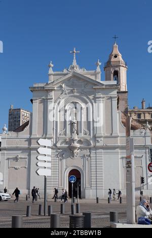 Marseille, France - 28 janvier 2022 : l'Eglise Saint-Ferreol les Augustins est une église catholique romaine située sur le Vieux-Port de Marseille, en France. Banque D'Images