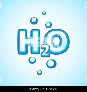 Logo vectoriel H2O. Formule chimique de l'eau. EPS10 Illustration de Vecteur