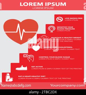 Promotion des activités médicales de sensibilisation Heart Healthcare Illustration de Vecteur