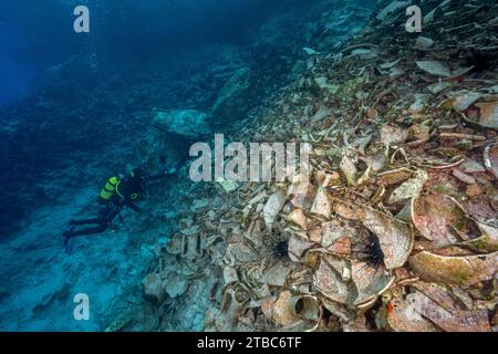 Épave d'anciemt datant du 6 siècle avant J.-C. dans la zone de protection marine de Datca Bozburun Turkiye Banque D'Images