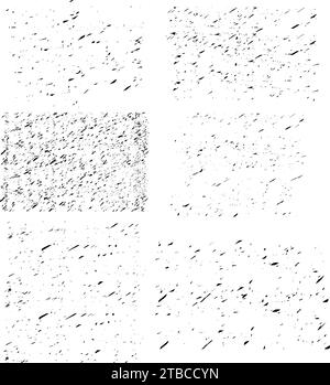 Dirty Grunge textures Vector Set Vector Detailed Grunge Images texture noir. Échantillon de motif de recouvrement vieilli foncé sur transparent Illustration de Vecteur