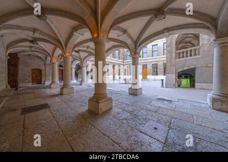 Genève, Suisse à la cour de l'Hôtel de ville. Banque D'Images
