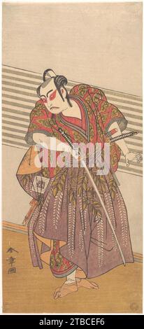 Le deuxième Ichikawa Yaozo en Samurai 1918 de Katsukawa Shunsho Banque D'Images
