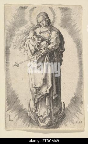 La Vierge à l'enfant sur le Croissant 1933 par Lucas van Leyden Banque D'Images