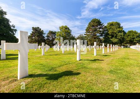 Cimetière américain à Colleville-sur-Mer, Calvados, Basse-Normandie, France Banque D'Images