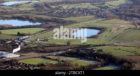 Vue aérienne de l'hippodrome de Catterick depuis le nord Banque D'Images