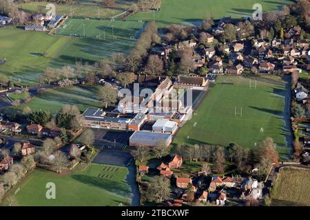 Vue aérienne de la Outwood Academy School, une école secondaire à Ripon, North Yorkshire Banque D'Images