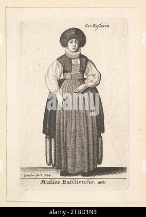 Mulier Basiliensis (Femme de Bâle) 1924 par Venceslaus Hollar Banque D'Images