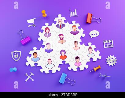 Hiérarchie d'entreprise par un puzzle Banque D'Images