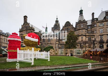 Town Hall Building et Peace Gardens, Sheffield, Yorkshire, Royaume-Uni Banque D'Images