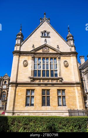 Gable End of Oxford University Examination Schools sur Merton Street dans le centre-ville d'Oxford, Oxfordshire, Angleterre, Royaume-Uni Banque D'Images