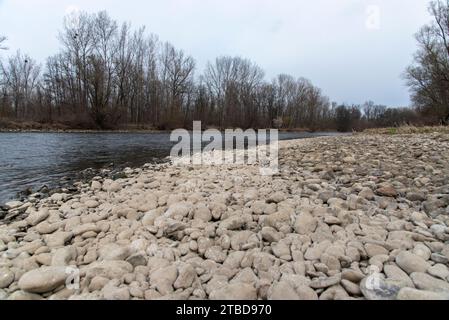 Rivière Mura (mur) au début du printemps, Slovénie, Europe Banque D'Images