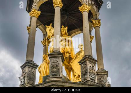 Magdeburger Reiter, Alter Markt, Magdebourg, Saxe-Anhalt, Allemagne Banque D'Images